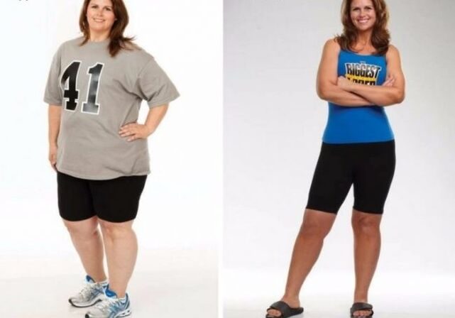 antes e despois de perder peso nunha dieta proteica
