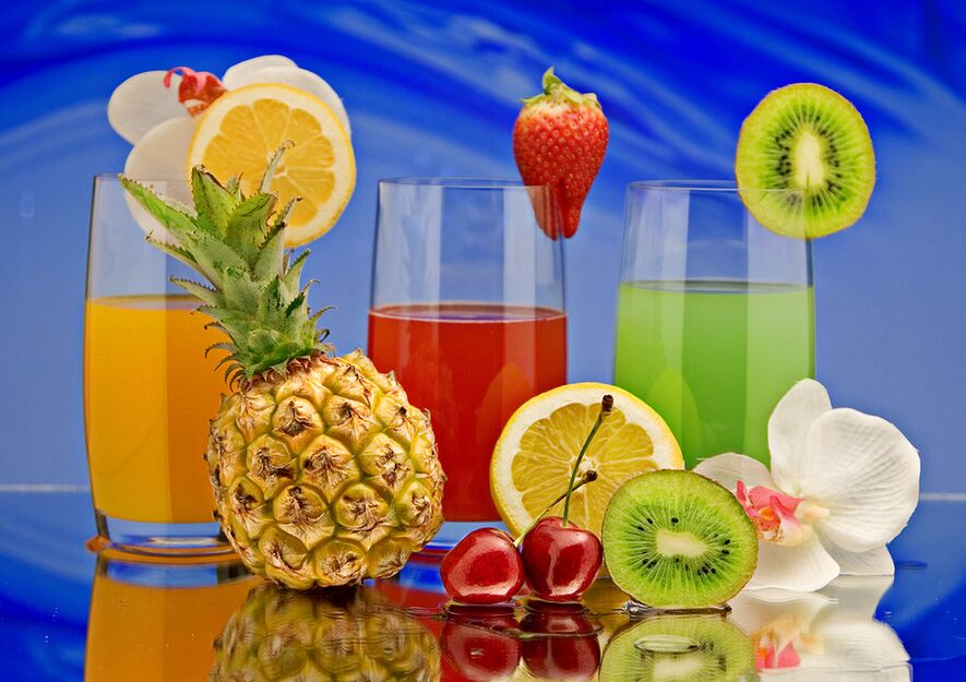 zumes de froitas para unha dieta de beber